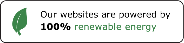 Our websites are powered by 100% renewable energy.